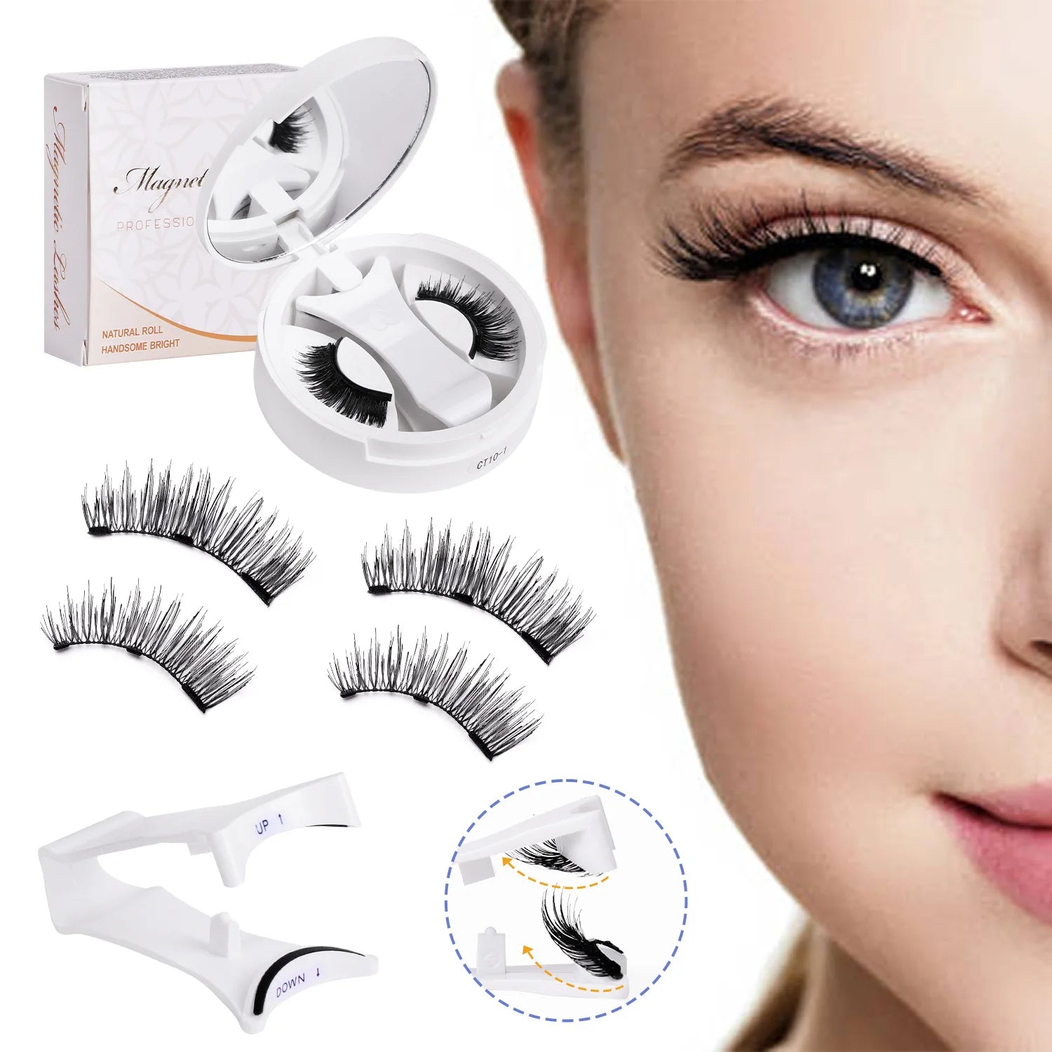Magnetic Eyelashes Set — Reusable Natural-Look False Lashes with Tweezers BeautyBond