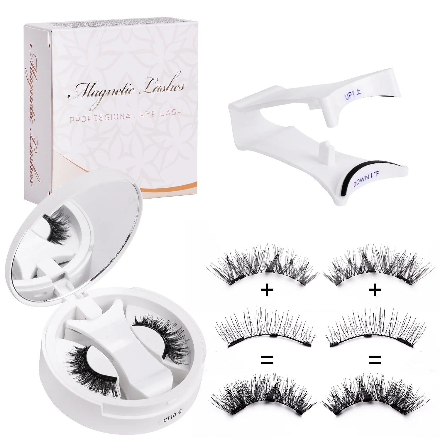 Magnetic Eyelashes Set — Reusable Natural-Look False Lashes with Tweezers BeautyBond