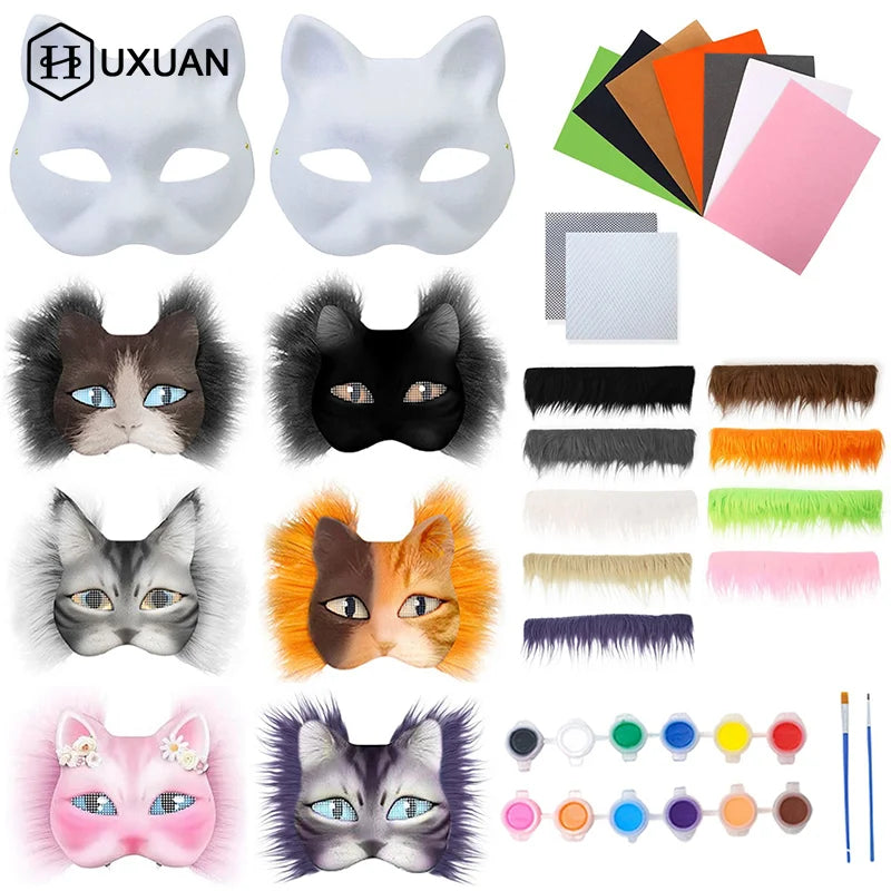 Handmade Graffiti Therian Mask Set — 3-Pack DIY Animal Masks BeautyBond