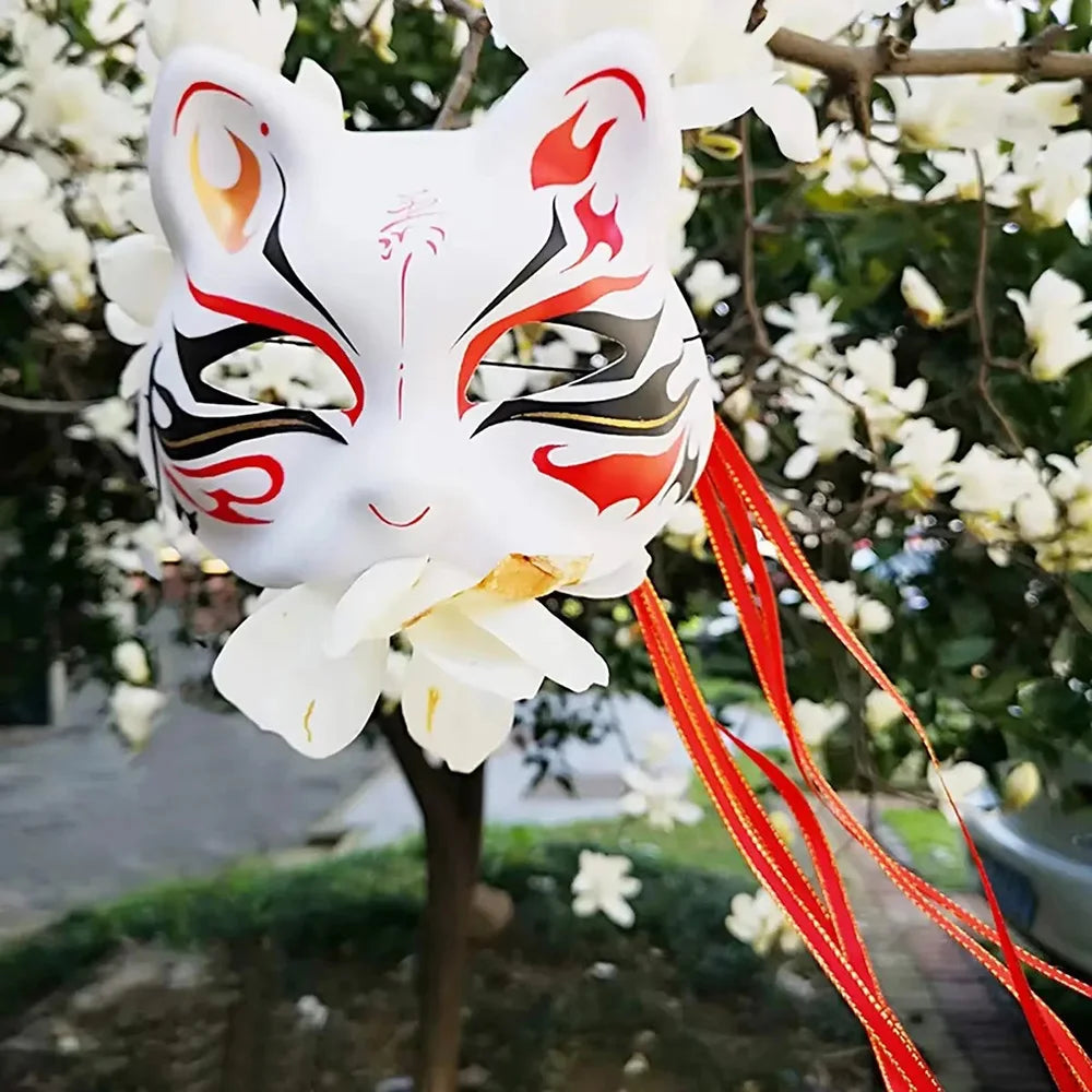 5/10/20/50 PCS White Cat Masks Therian Masks Blank DIY Halloween Mask Animal Half Facemasks Masquerade Cosplay Party BeautyBond