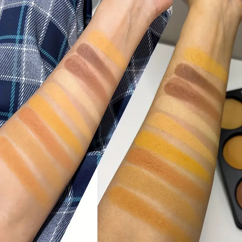 9-Color Dark Bronze Foundation Palette, Contouring, Concealer, Makeup Setting, Oil-Control Foundation, Shadow, Nose Shadow Palette, Matte Natural with Delicate Glitter BeautyBond