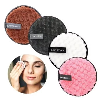 4-Piece Makeup Remover Microfiber Pads - Reusable Makeup Removing Towels, Gentle Cleansing Sponges for Face and Skin, Washable E BeautyBond