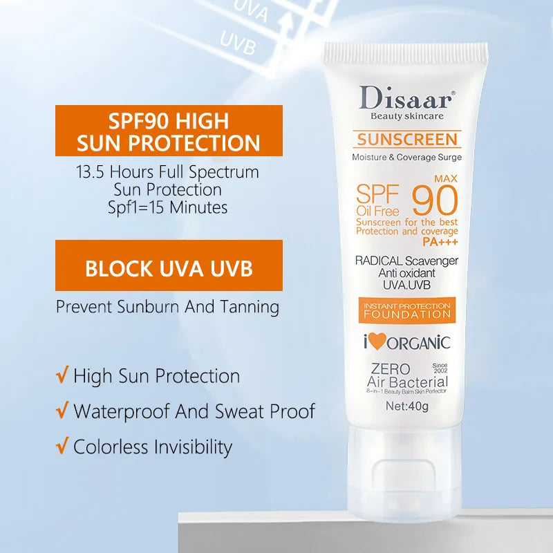 Facial Body Sunscreen Waterproof SPF 90+UV Sun Cream Sunblock Skin Protective Cream Anti Sun Facial Seaside Protection Cream BeautyBond
