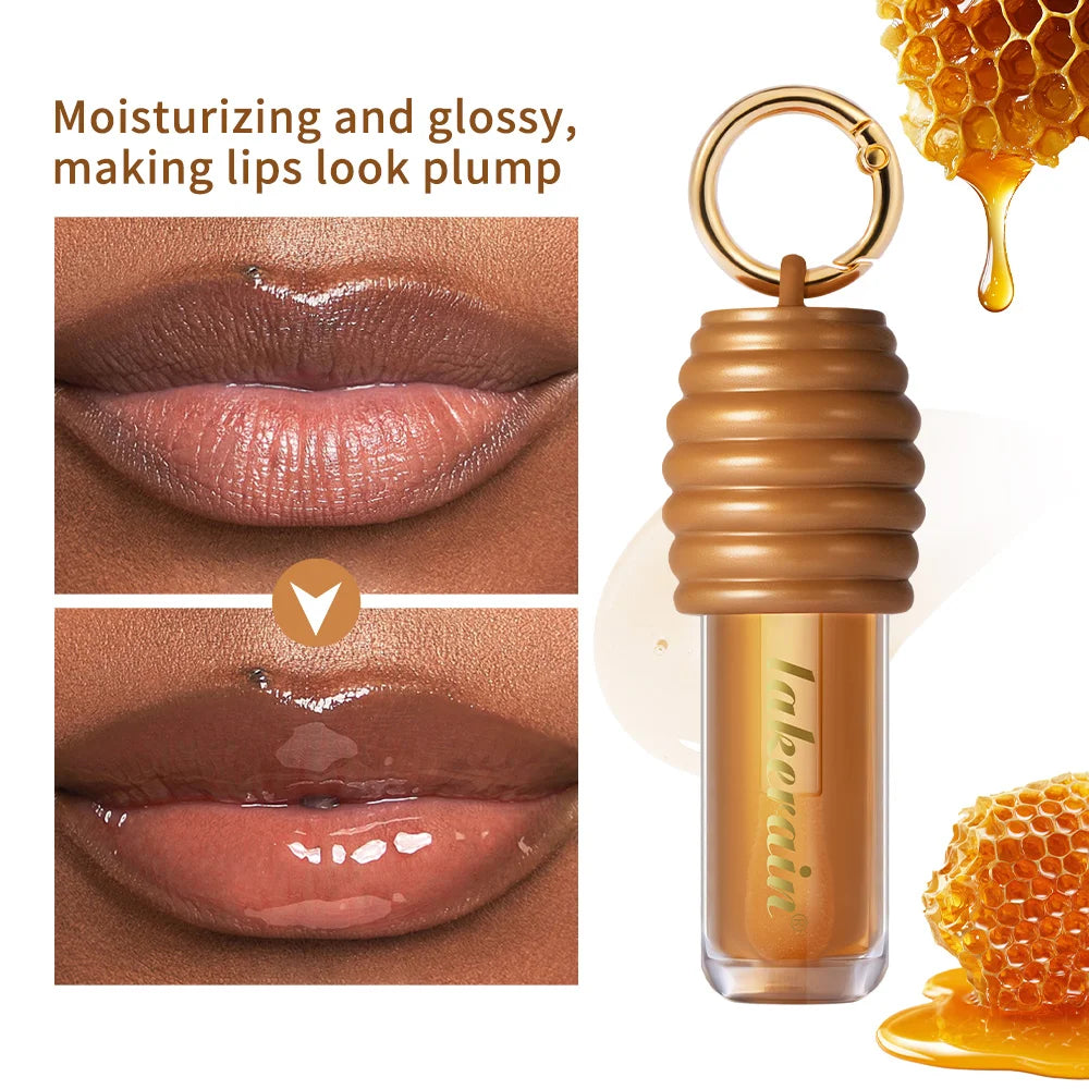 Lip Honey Lip Oil Plumper Lip Balm Hydration Not Sticky Long Lasting Moisturized Smooth Nourishing Bag Clip Ring Cosmetics BeautyBond