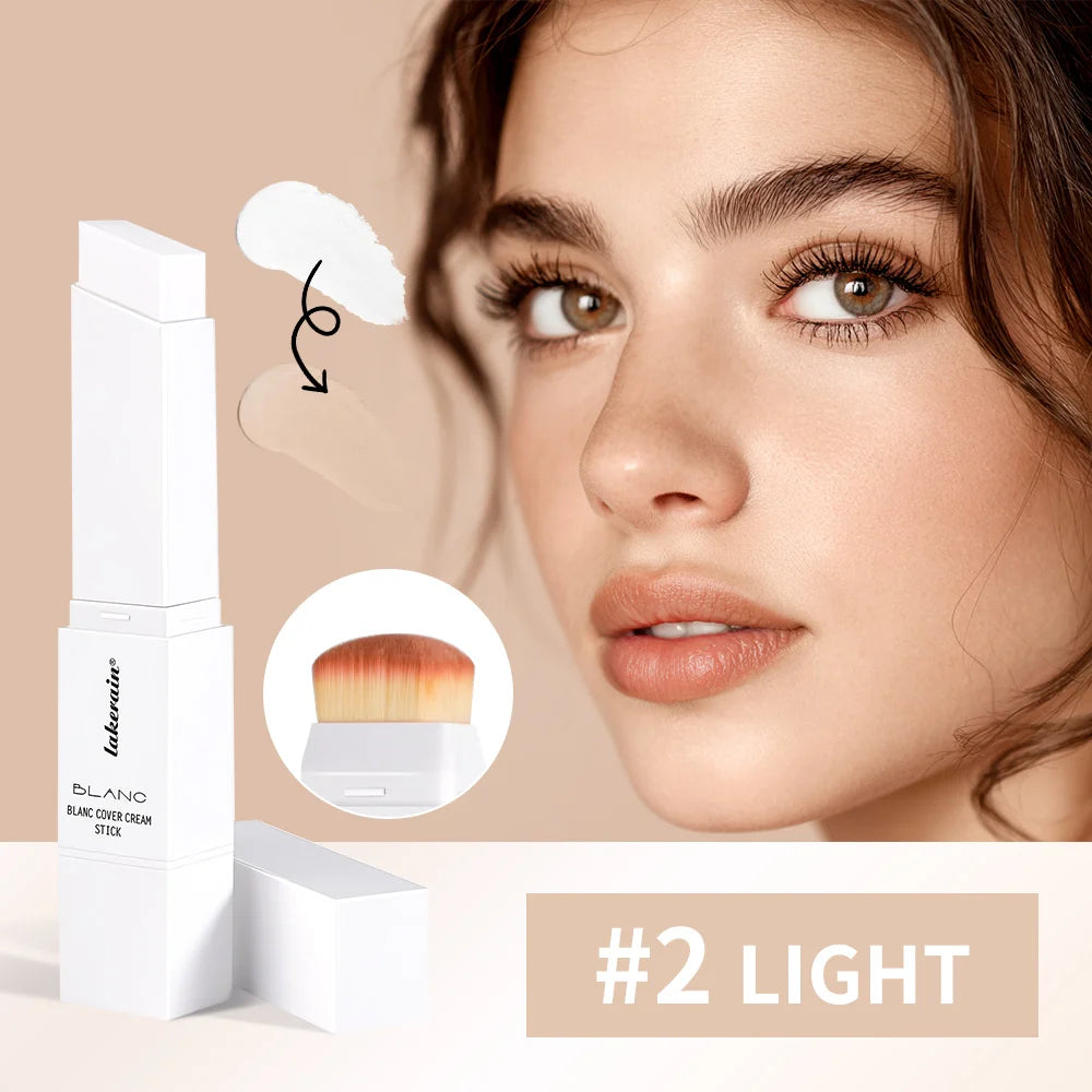 Blanc Cover Cream Stick Color Changing Foundation with Detachable Brush Coverage Changing Foundation Stick Base Makeup BeautyBond