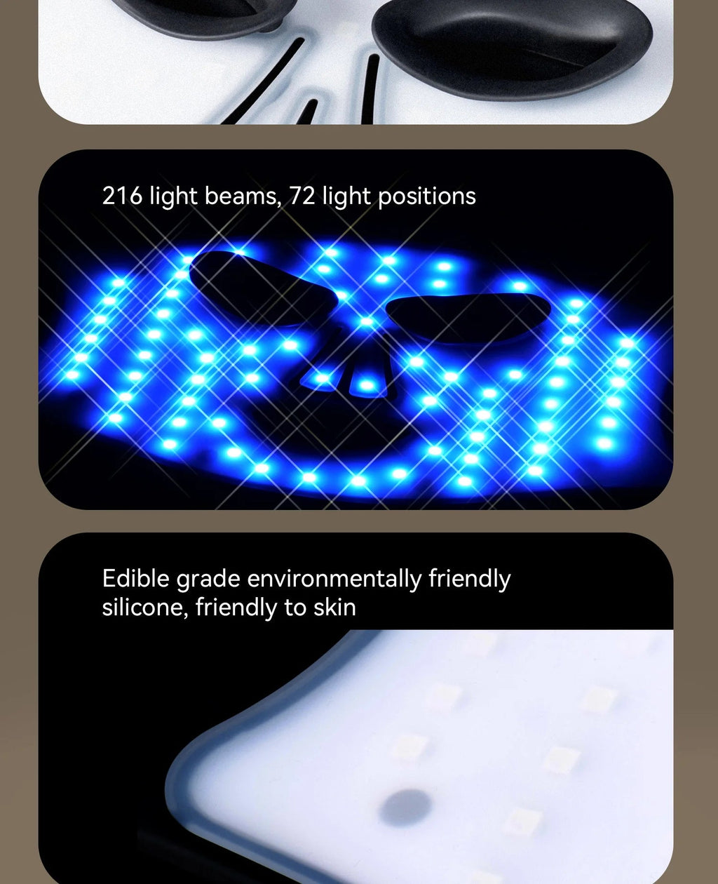 Hello Face Portable Red Infrared Blue LED Light Therapy Face Mask Acne Treatment, Skin Rejuvenation, Home Use for All Skin Types BeautyBond