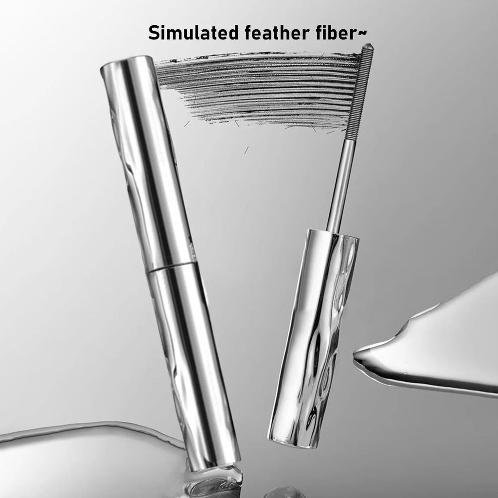 Waterproof Metallic Tube Mascara Black Silk Fiber Long Curling Non-Clumping Eyelash Extensions Spiral Makeup for Eyes BeautyBond