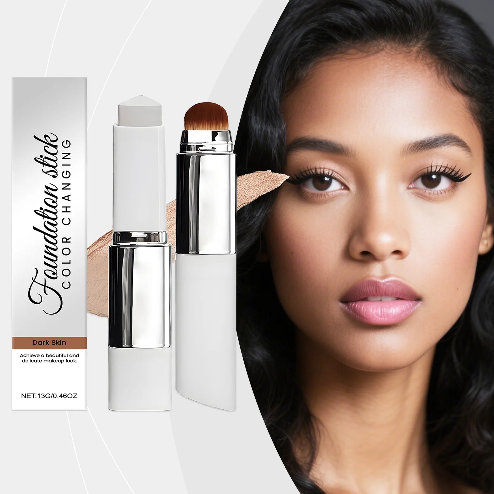 2-in-1 Color-Changing Foundation Liquid Stick Lasting Concealer Lightweight Moisturizing Brightening Matte Natural Base Makeup BeautyBond