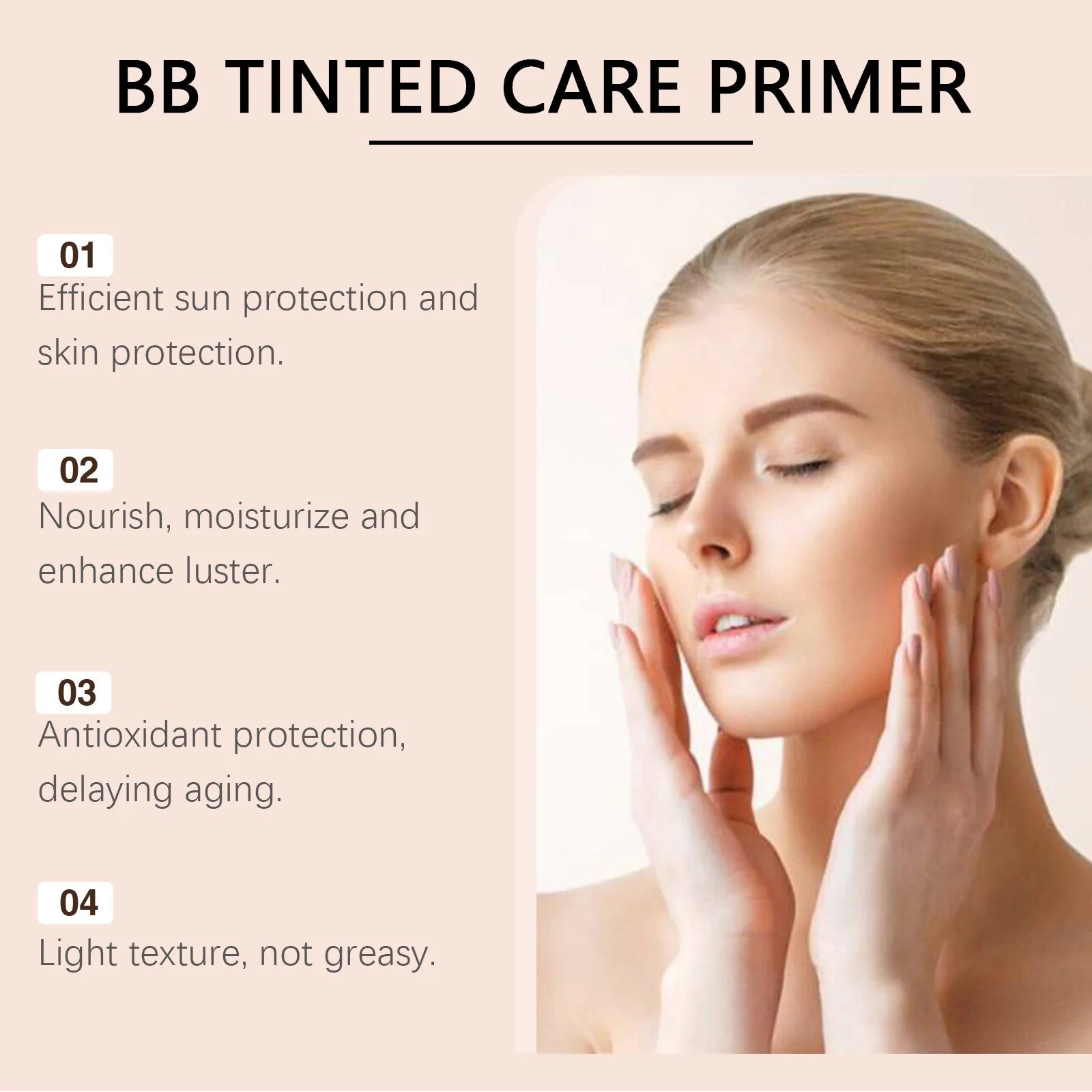 Sunscreen BB Cream Protect Sun Burn Calm Redness Balance Oil Shine Conceal Face Blemish Enhance Skin Barrier Portable Concealer BeautyBond
