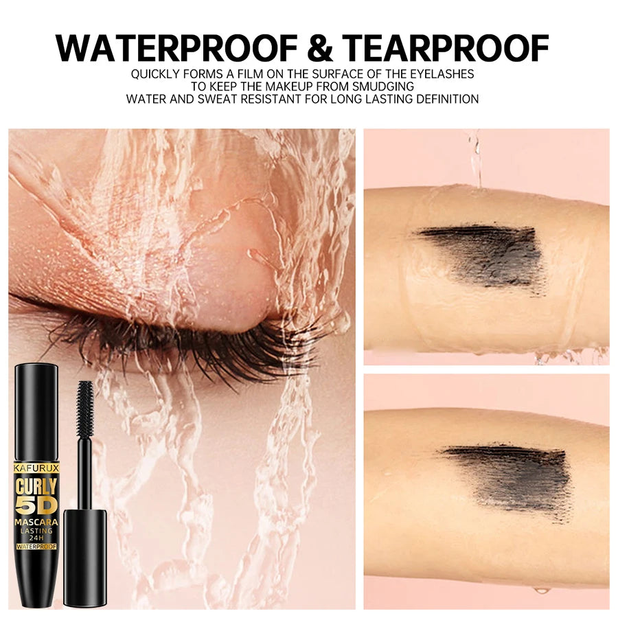 5D Black Waterproof Mascara Lengthens Eyelashes Extension Thick Silk Fiber Mascara Female Makeup Eye Cosmetics Tools for Gifts BeautyBond