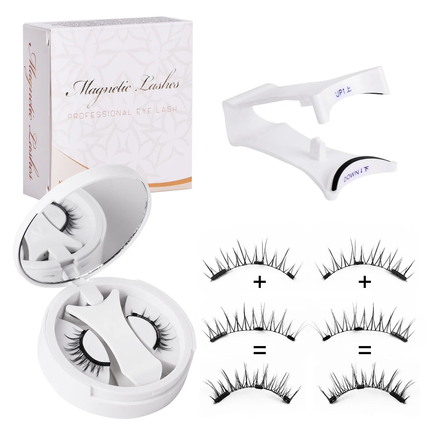 Magnetic Eyelashes Set — Reusable Natural-Look False Lashes with Tweezers BeautyBond
