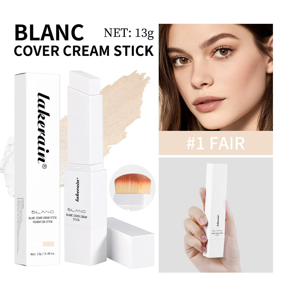 Foundation Stick Color Changing Foundation Detachable Brush Blanc Cover Cream Stick High Coverage Smoothly Blending Base Makeup BeautyBond