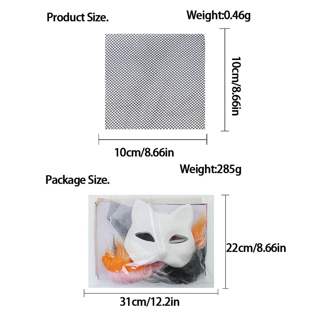 Therian Cat Mask DIY Kit — With Felt Fabric, Eye Mesh & Faux Wool BeautyBond