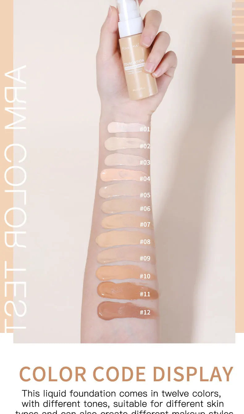 Liquid Foundation Effective Concealer Waterproof Sweat-resistant Makeup Professional Cosmetics BeautyBond