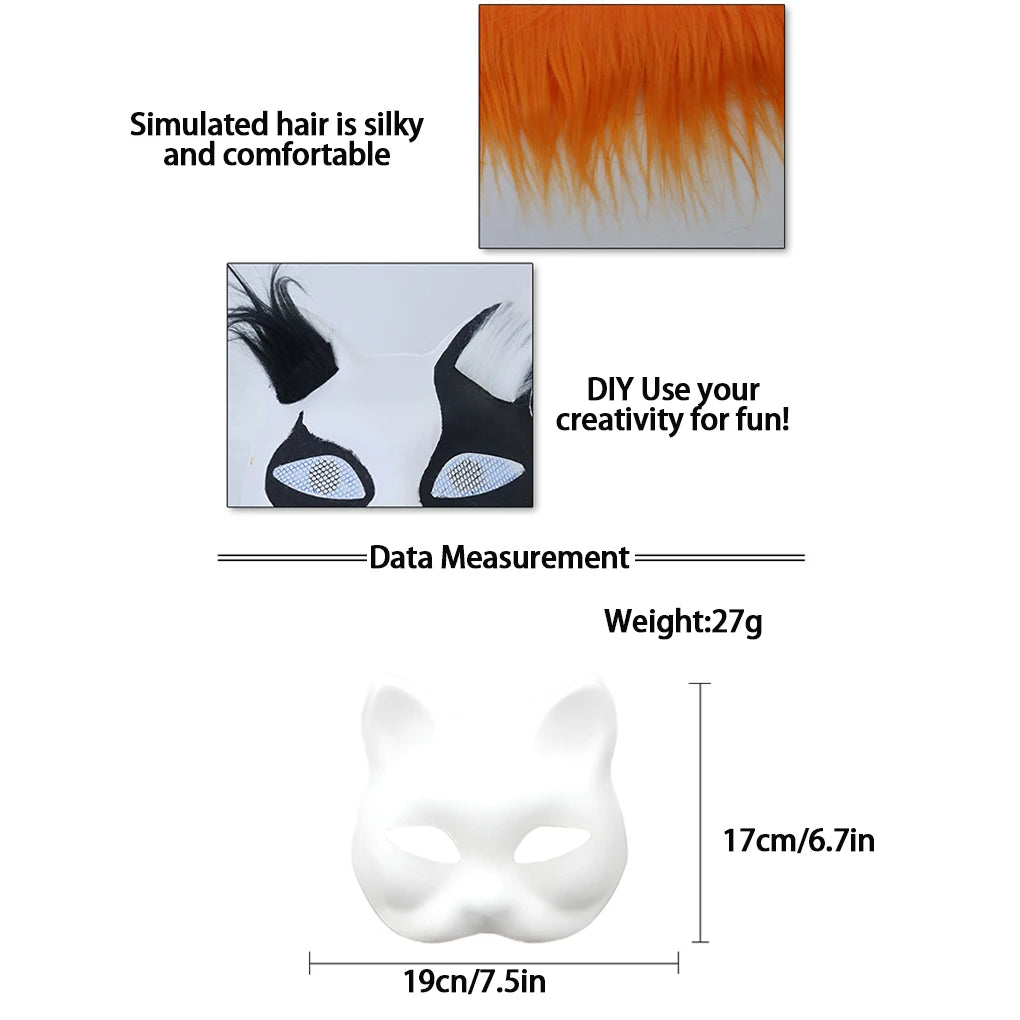 Therian Cat Mask DIY Kit — With Felt Fabric, Eye Mesh & Faux Wool BeautyBond