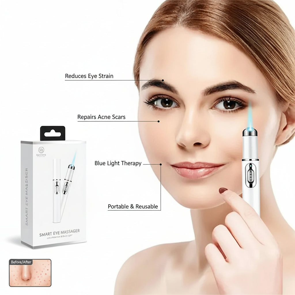 Smart Eye Massager with Vibration & Blue Light for Dark Circles and Puffiness BeautyBond
