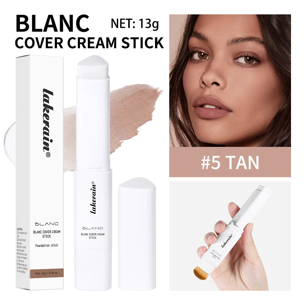 Foundation Stick Color Changing Foundation Detachable Brush Blanc Cover Cream Stick High Coverage Smoothly Blending Base Makeup BeautyBond