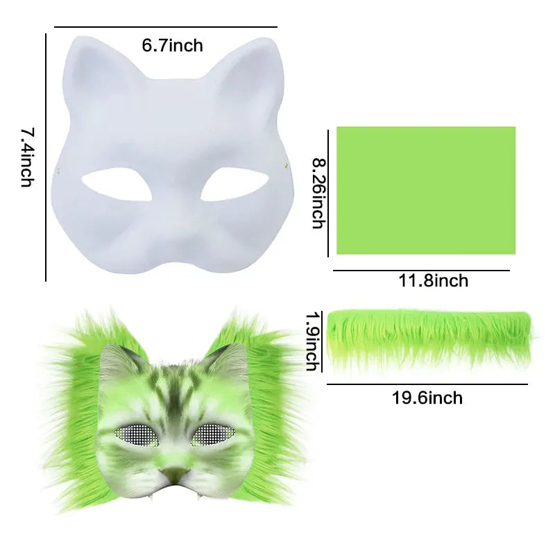 Handmade Graffiti Therian Mask Set — 3-Pack DIY Animal Masks BeautyBond