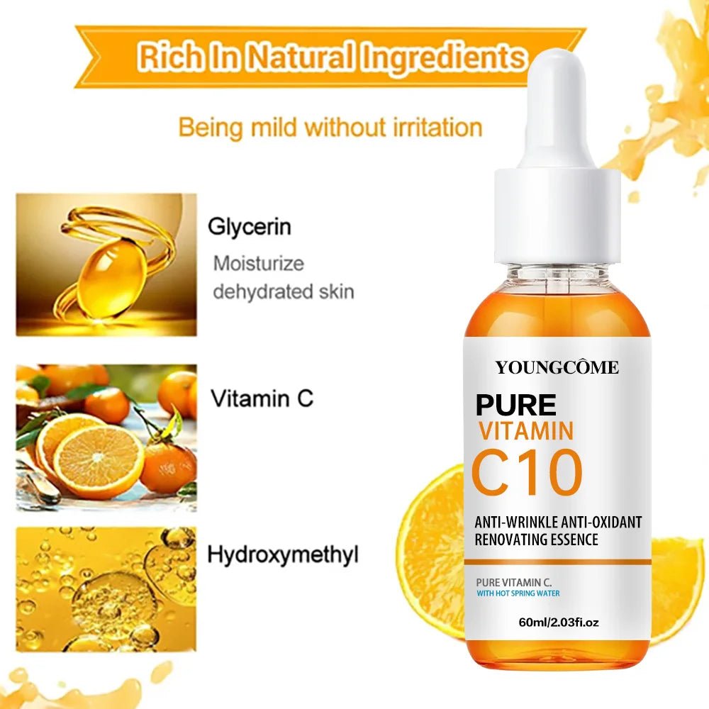 Vitamin C Facial Essence Hyaluronic Acid Dark Skin Brighten Serum Fade Fine Lines Moisturizing Repair Dull Serum Face Skin Care BeautyBond