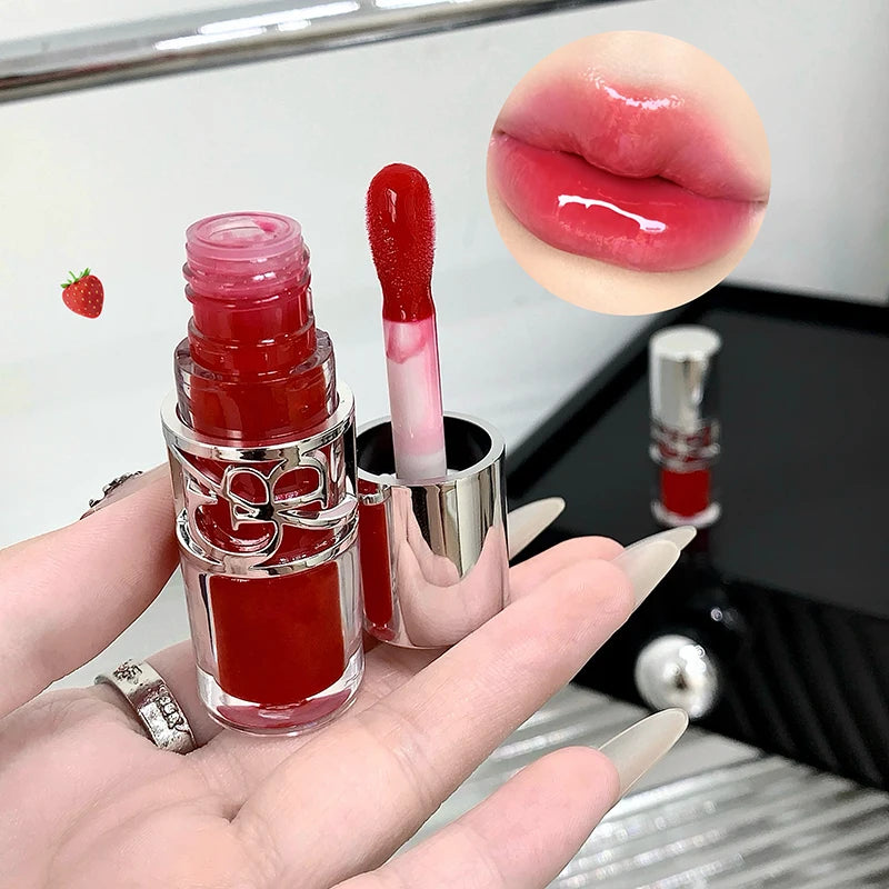 Gege Bear Glittering Mirror Lip Glaze, Watery Shimmering Light Lip Gloss Makeup 8 Colors, Hydrating Moisturizing, Long Lasting BeautyBond