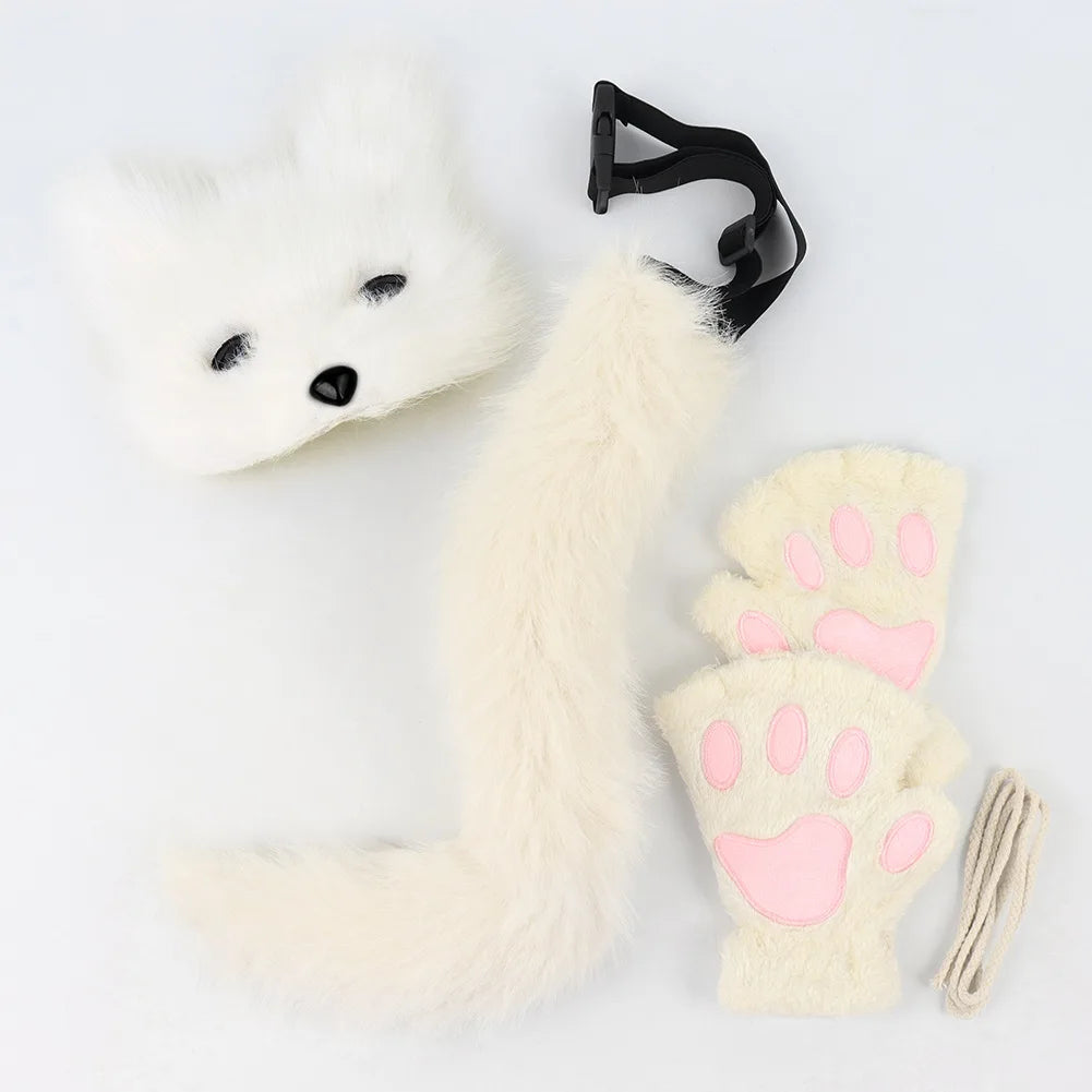 Therian Mask and Tail Halloween Costume Furry Cat Mask for Halloween Party Role Play Birthday Festival Stage Performance BeautyBond