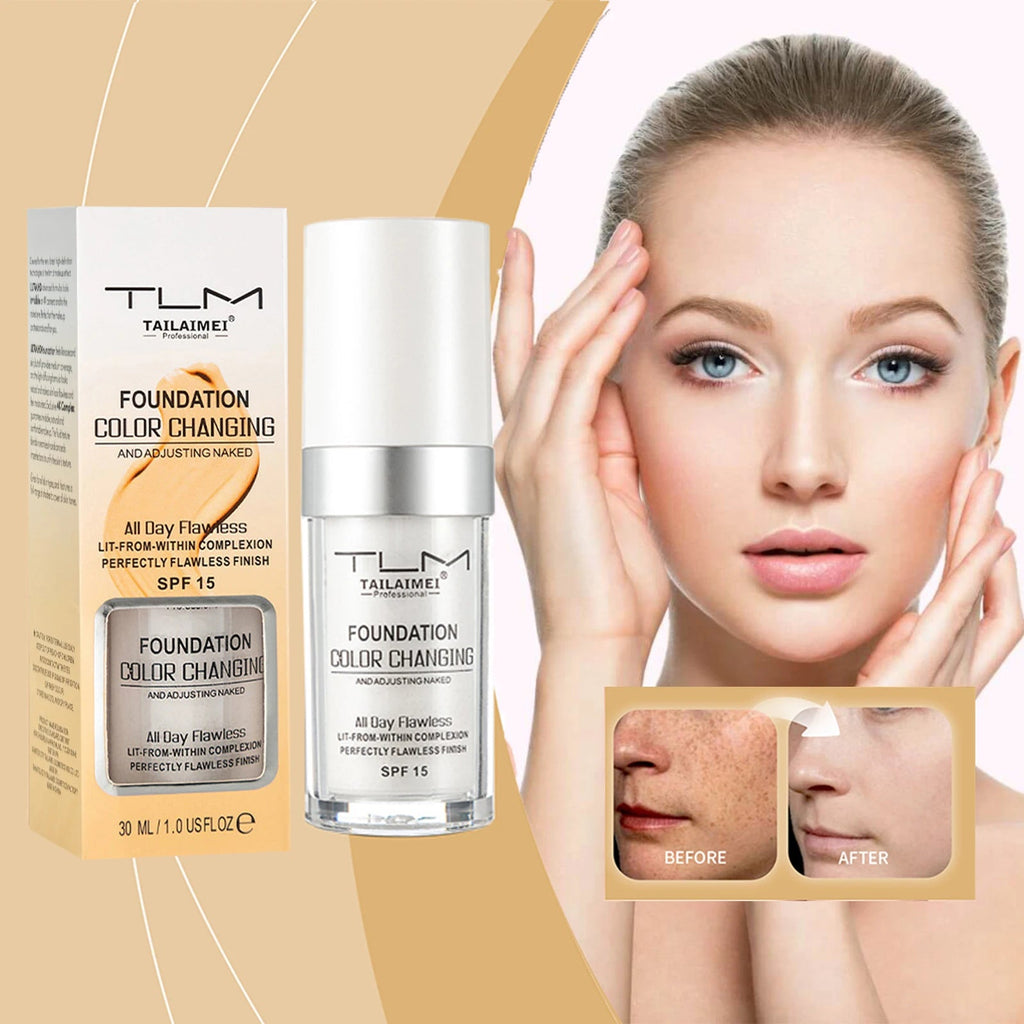 Color-Changing Liquid Foundation — Soft Matte, Hydrating, SPF15 (30ml) BeautyBond