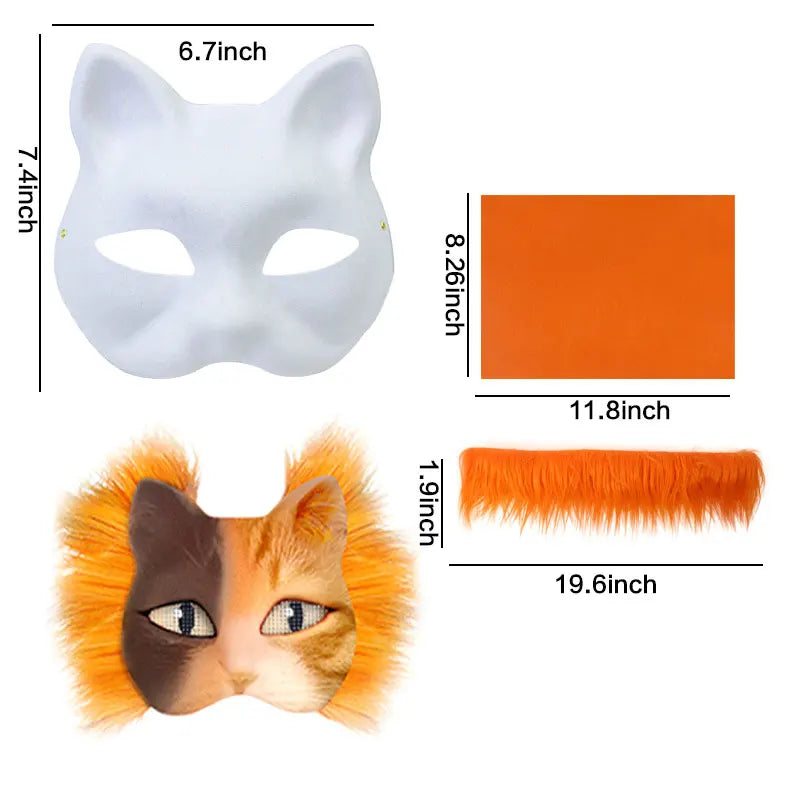 Handmade Graffiti Therian Mask Set — 3-Pack DIY Animal Masks BeautyBond