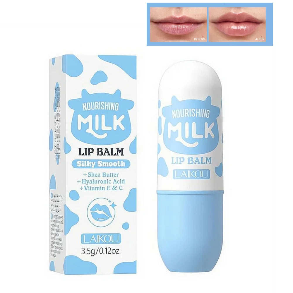 Milk Nourishing Lip Balm 3.5g Shea Butter Jojoba Oil Long-lasting Moisturizing Hyaluronic Acid Smooth Lip Care BeautyBond