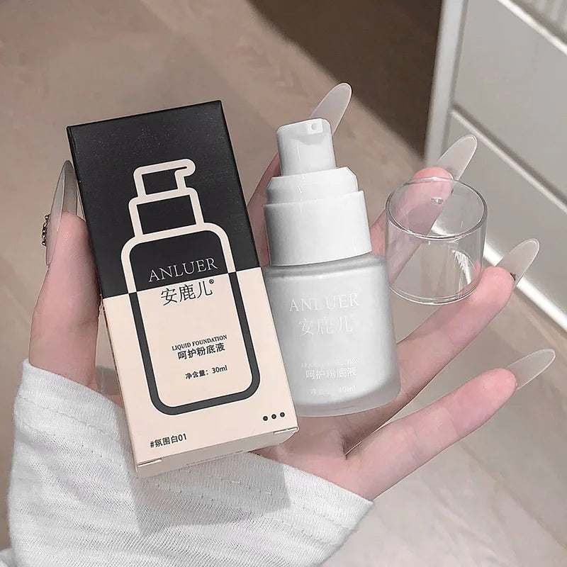 Pure White Liquid Foundation 30ml Matte Full Coverage Long Lasting Waterproof Face Makeup Base Cream For Cosplay Halloween Stage BeautyBond