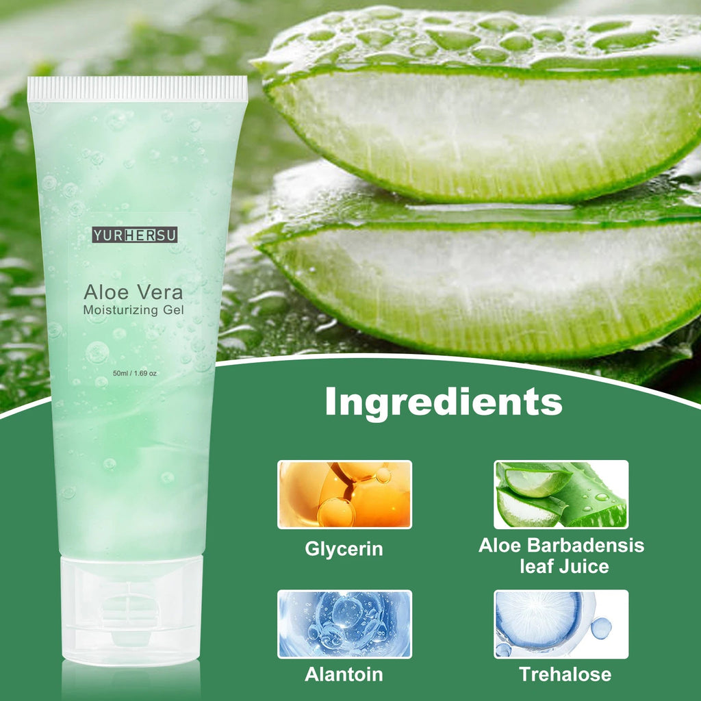 Aloe Vera Gel for Face, Daily Moisturizer & Makeup Primer, 100% Natural, Soothing, Hydrating, Non Greasy, Fast Absorb (50ml) BeautyBond