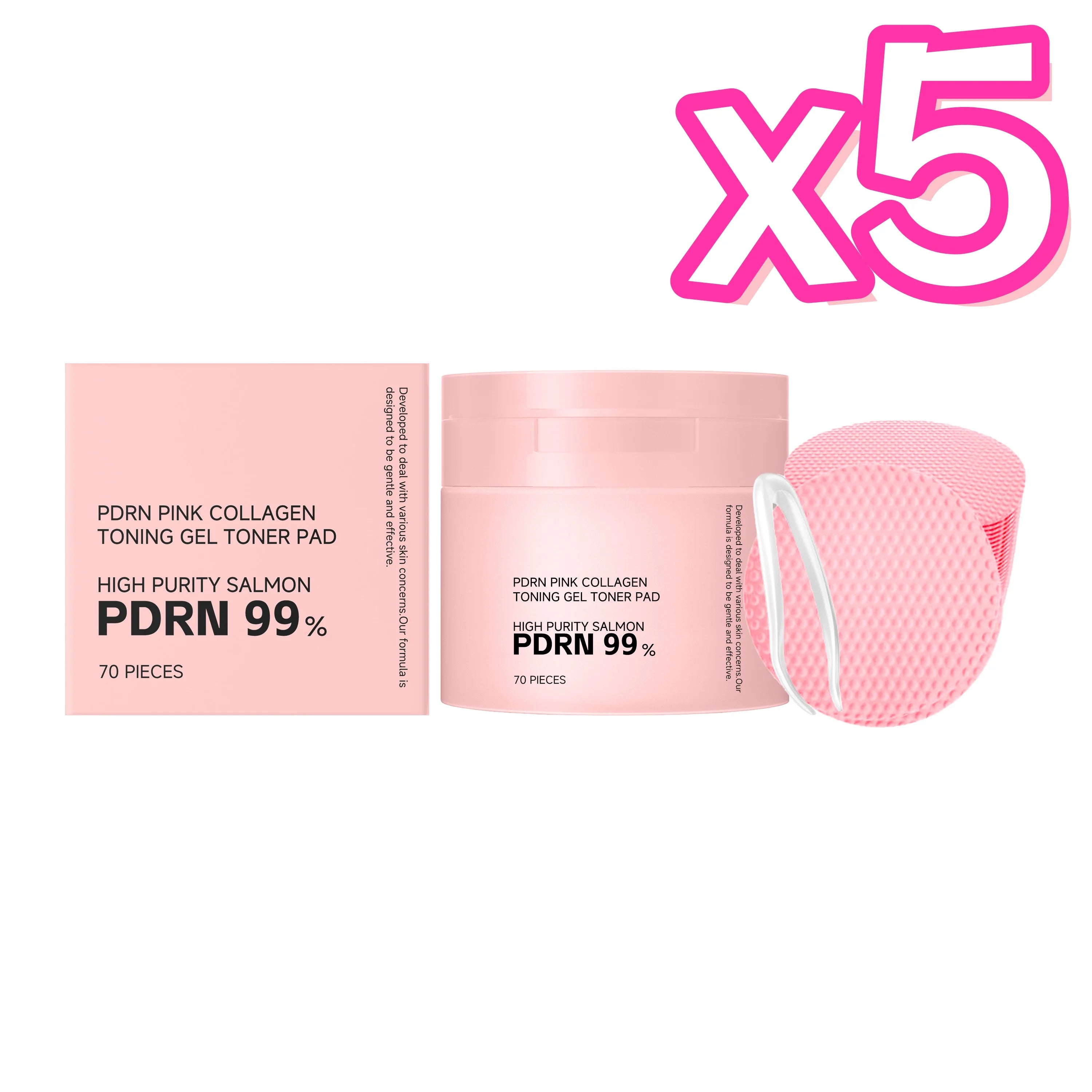 PDRN Collagen Toner Pads Repair Skin Barrier Calm Redness Hydrate Skin Reduce Skin Fine Lines Brighten Dullness Facial Toner Pad BeautyBond
