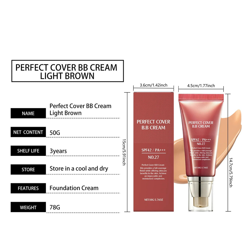 BB Cream SPF 42 PA+++ — Full Coverage Tinted Moisturizer & Foundation BeautyBond