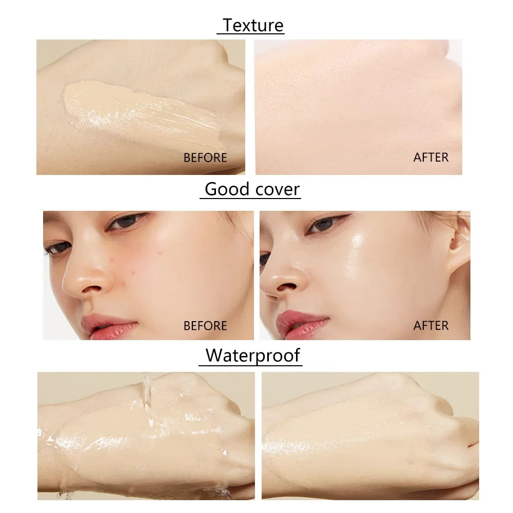 Liquid Foundation High Coverage Makeup Base Lasting Concealer BB Cream Waterproof Oil-Control Face Foundation Makeup Cosmetics BeautyBond
