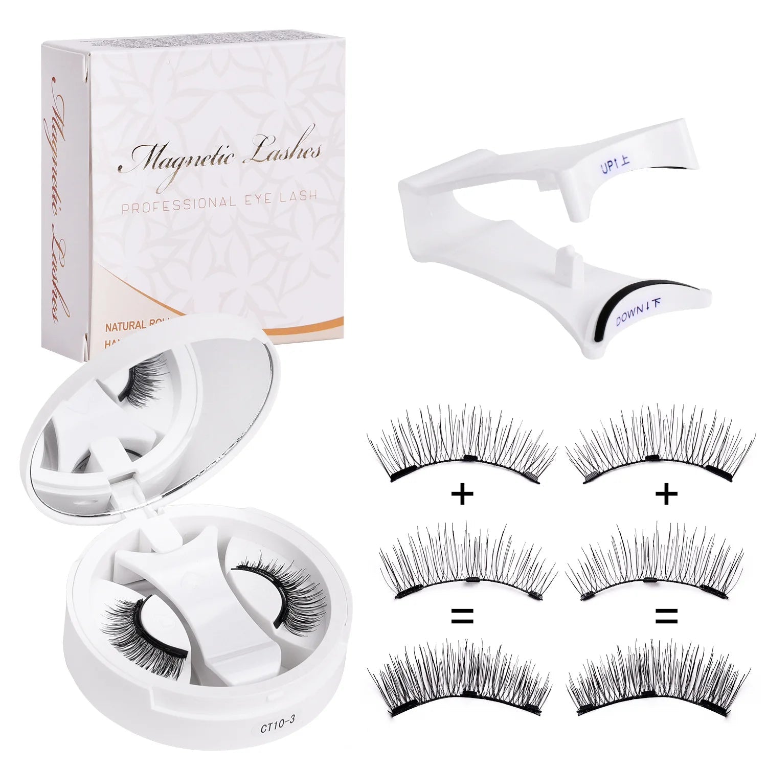 Magnetic Eyelashes Set — Reusable Natural-Look False Lashes with Tweezers BeautyBond