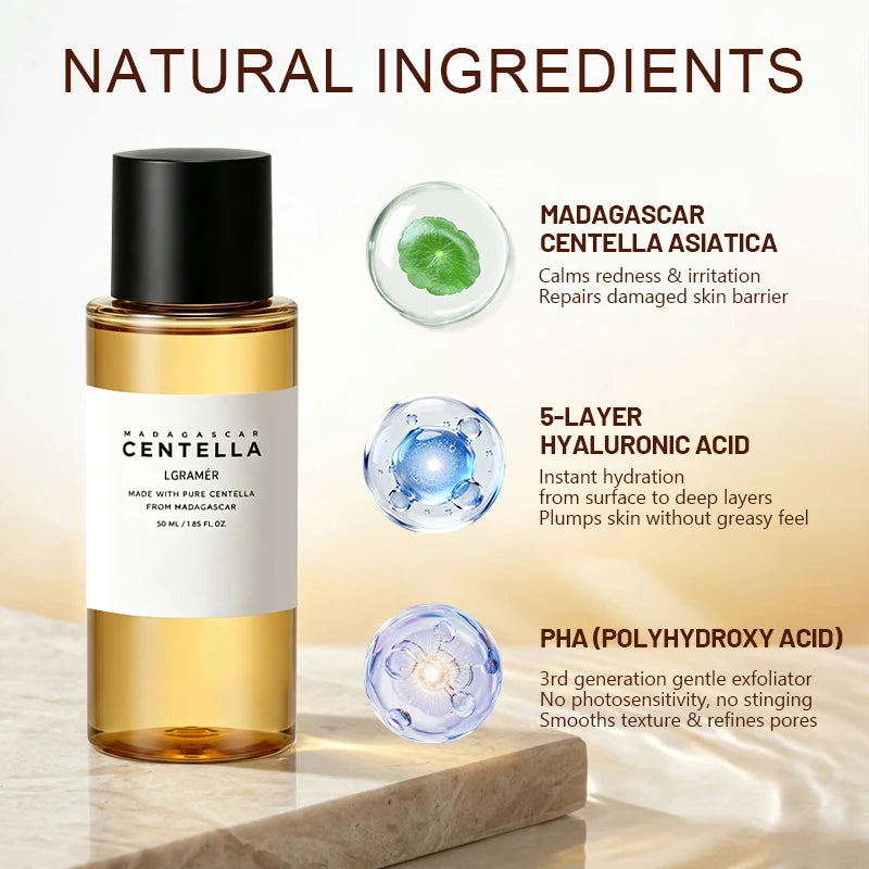 7.10 fl.oz, 30/50ml Centella Toning Toner , Face Toner  Hyaluronic Acid for Hydrating, Soothing,PHA Exfoliator, Korean Skin Care BeautyBond