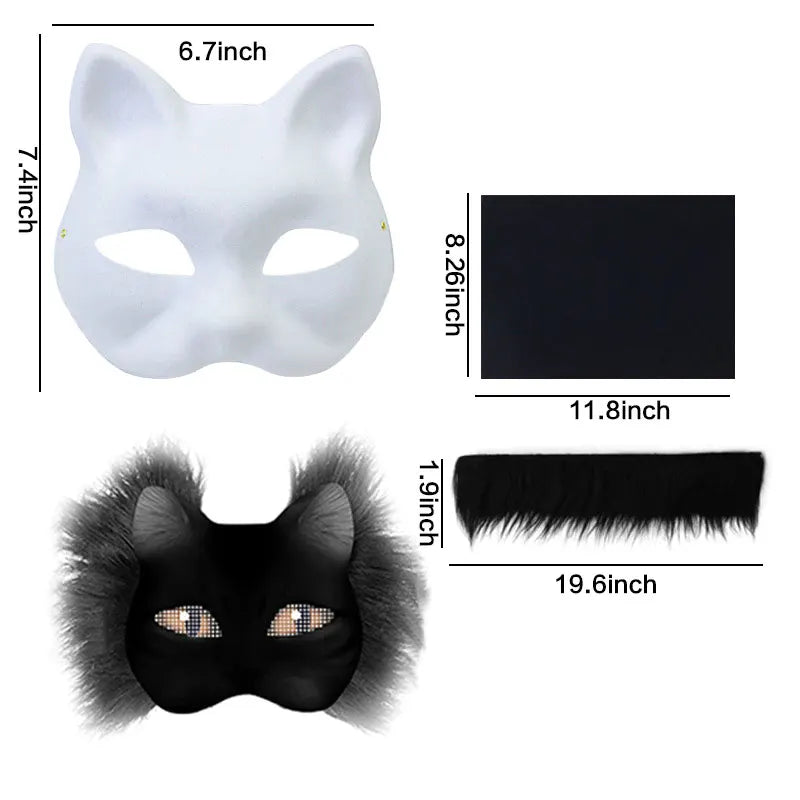 Handmade Graffiti Therian Mask Set — 3-Pack DIY Animal Masks BeautyBond