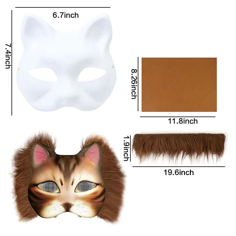 Handmade Graffiti Therian Mask Set — 3-Pack DIY Animal Masks BeautyBond
