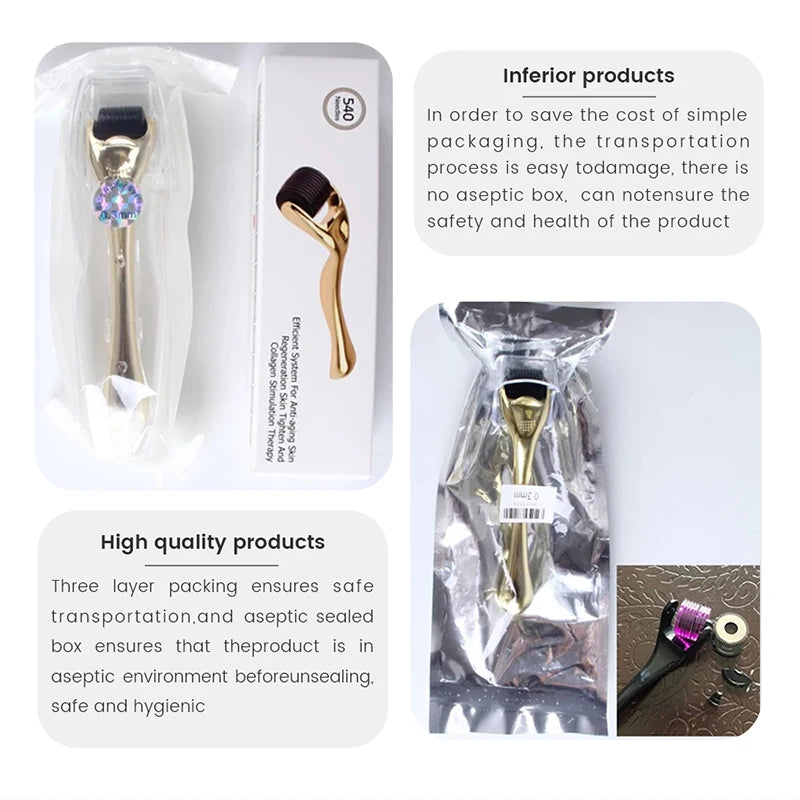 Packaging comparison of high-quality and inferior makeup brushes with text on product safety and hygiene.