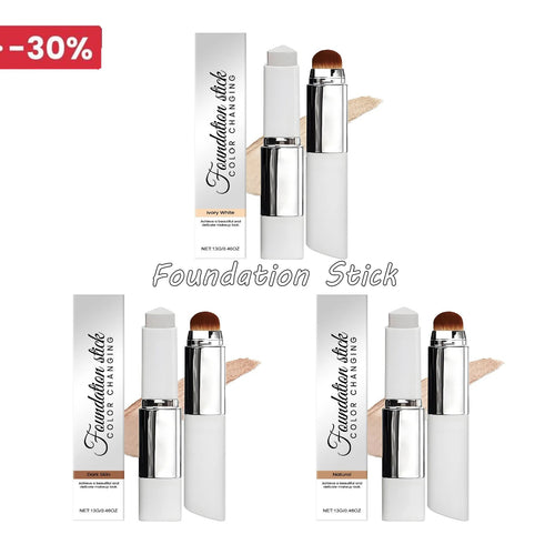 2-in-1 Color-Changing Foundation Liquid Stick Lasting Concealer Lightweight Moisturizing Brightening Matte Natural Base Makeup BeautyBond