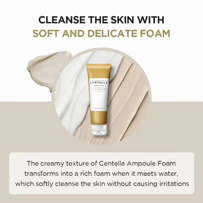 Centella Face Refreshing Foaming Cleanser,Gentle Removes Dirt,Oil Control Deep Cleansing Calming Ampoule Foam,Korean Skincare BeautyBond