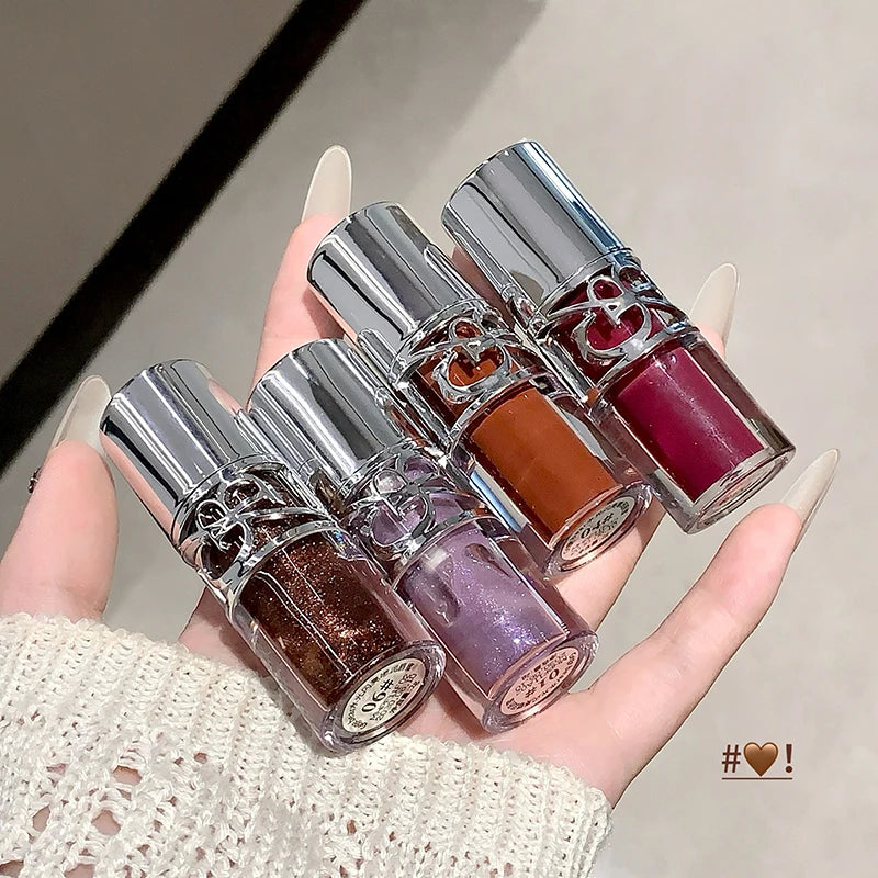 Gege Bear Glittering Mirror Lip Glaze, Watery Shimmering Light Lip Gloss Makeup 8 Colors, Hydrating Moisturizing, Long Lasting BeautyBond