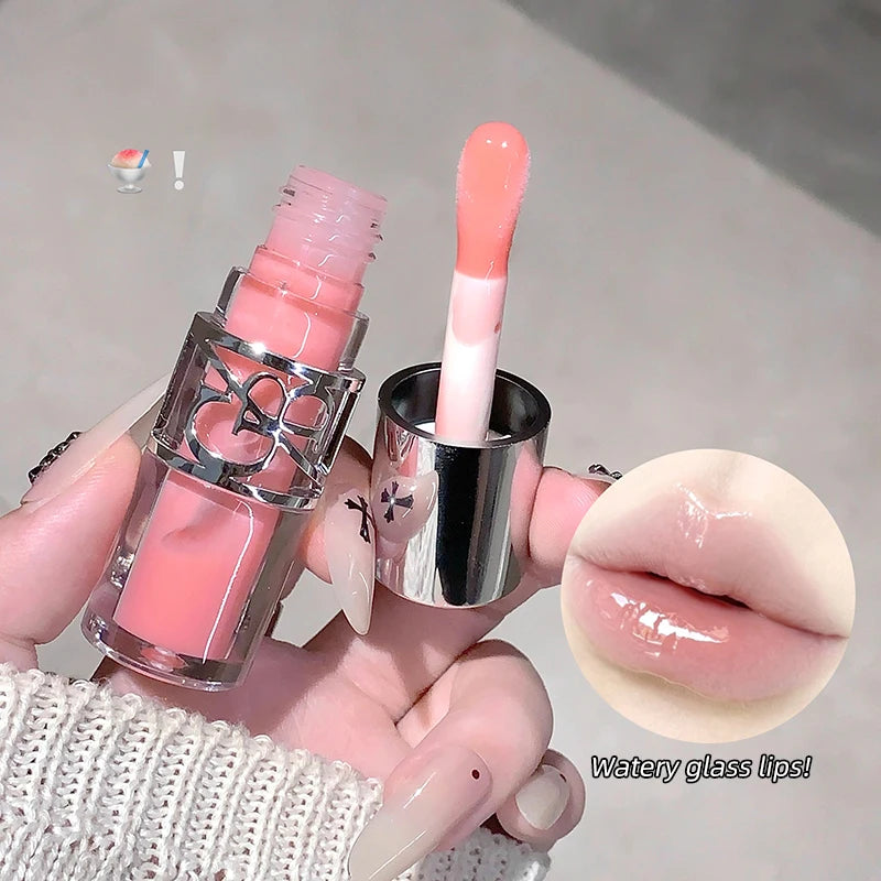 Gege Bear Glittering Mirror Lip Glaze, Watery Shimmering Light Lip Gloss Makeup 8 Colors, Hydrating Moisturizing, Long Lasting BeautyBond