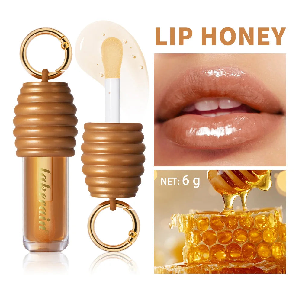Lip Honey Lip Oil Plumper Lip Balm Hydration Not Sticky Long Lasting Moisturized Smooth Nourishing Bag Clip Ring Cosmetics BeautyBond