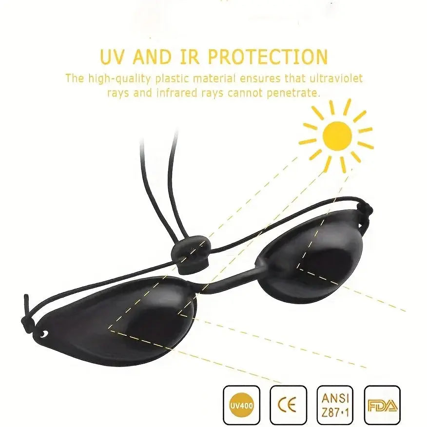 1 Tanning Bed Goggles Individual Tanning Goggles Eyeshields For UV Lamp LED Light Therapy IPL Safety Goggles Sunbathing Eye Mask BeautyBond