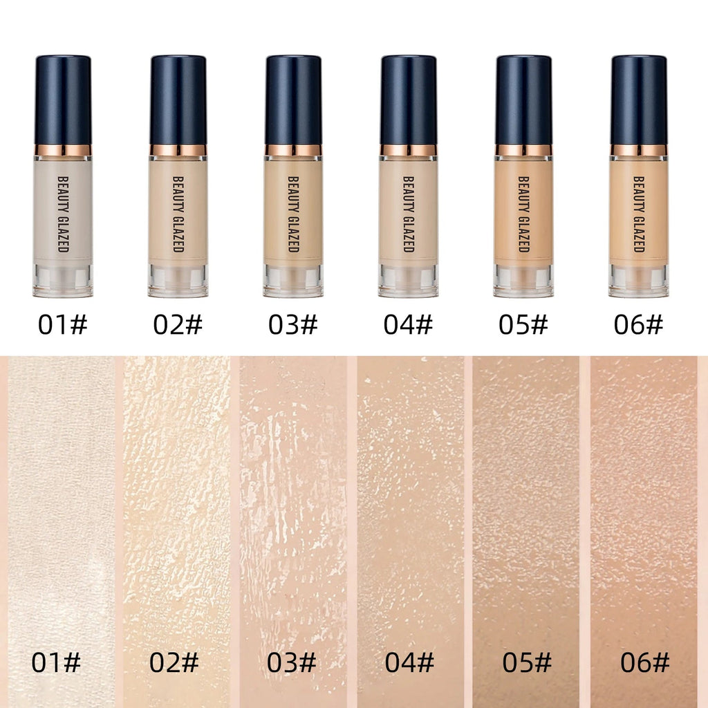 BEAUTY GLAZED 3Pcs Face Makeup Set,Matte Long lasting Waterproof Liquid Foundation+Primer+Puff BeautyBond