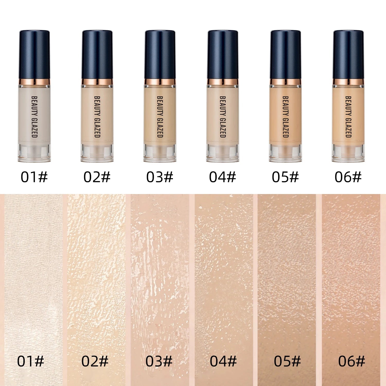 BEAUTY GLAZED 3Pcs Face Makeup Set,Matte Long lasting Waterproof Liquid Foundation+Primer+Puff BeautyBond