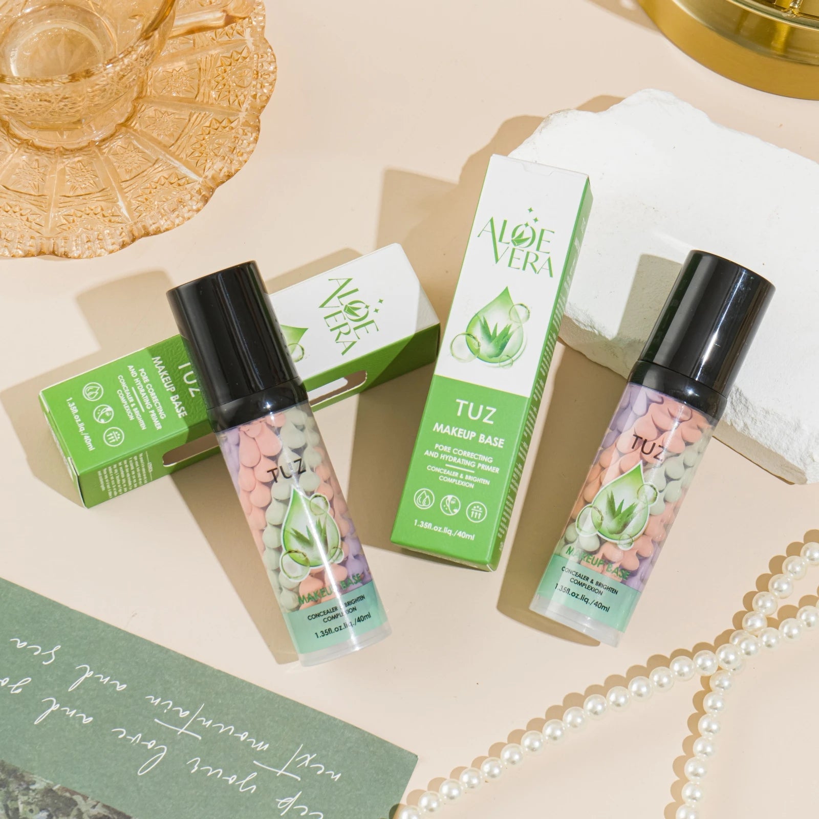 40ML Multi-effect Makeup Base, Aloe Vera Extract, Moisturising, Non-sticky Foundation,Long-lasting, Waterproof for Women and Men BeautyBond