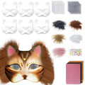 Unpainted Therian Mask Kit Paper Blank Masks Half Face Hand-painted Cat Mask DIY Masks For Masquerade Cosplay Party Christmas BeautyBond