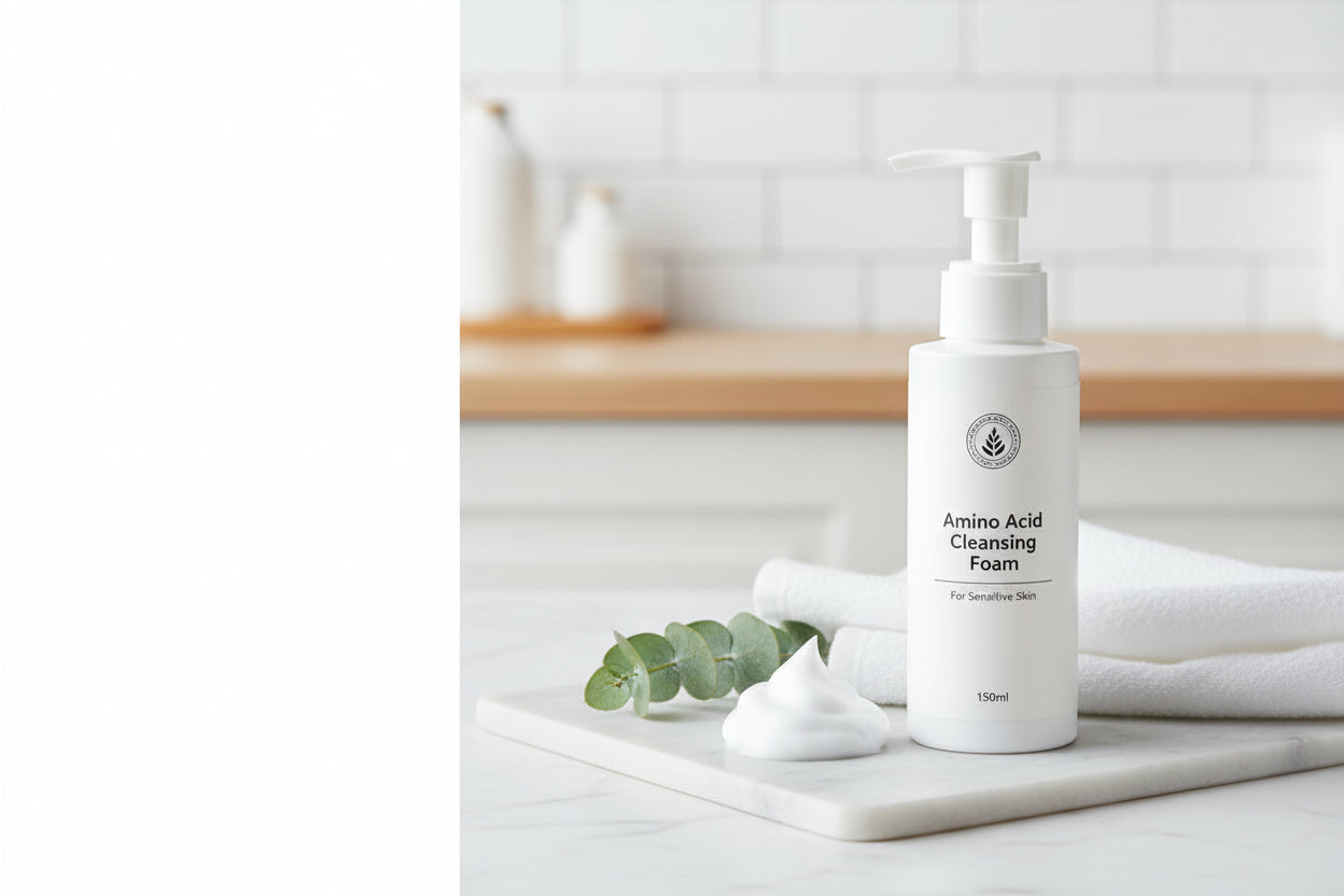 Skincare product targeting sensitive skin with images and text describing different skin issues.