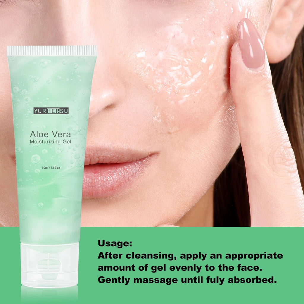 Aloe Vera Gel for Face, Daily Moisturizer & Makeup Primer, 100% Natural, Soothing, Hydrating, Non Greasy, Fast Absorb (50ml) BeautyBond